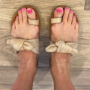 Beek Leather Shimmer Tie Sandals